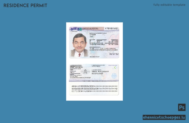 Beispielansicht für eine deutsche Aufenthaltserlaubnis (2011 bis heute)